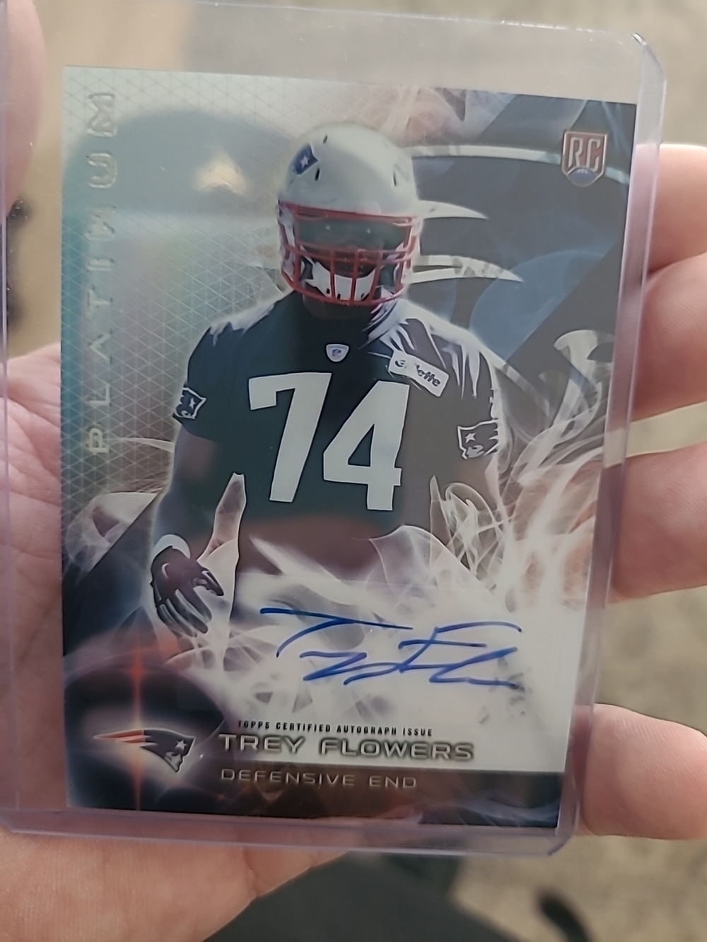 Topps Trey Flowers Autograph Rookie Football Card - Blue, White